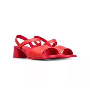 Katie Red Leather Sandals